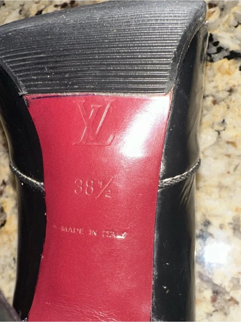 Vintage Louis Vuitton Black Leather Bow Accent Pumps